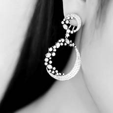 时尚欧美风豪华群镶锆石耳坠
