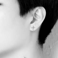 幸运星紫晶托帕石碧玺耳钉