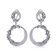 时尚欧美风豪华群镶锆石耳坠
