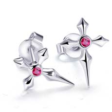 幸运星紫晶托帕石碧玺耳钉